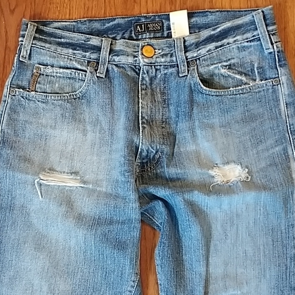 AJ/Armani Distressed Bootcut Jeans sz 32 - Picture 13 of 13